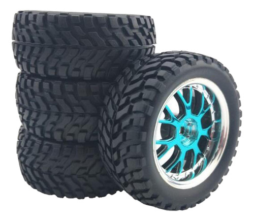 Neumáticos De Goma Para Wltoys 144001 Rueda Azul 75x30mm