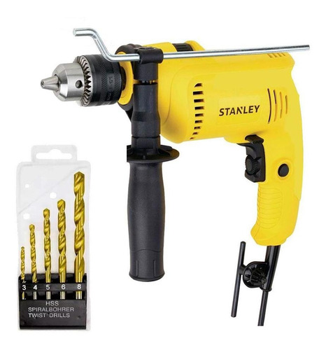 Furadeira Impacto Reversível 1/2 600w Stanley Com 5 Brocas