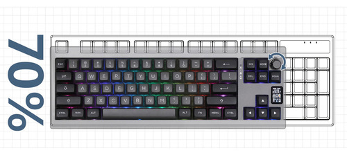 Teclado mecânico sem fio Epomaker Shadow-x Gasket preto
