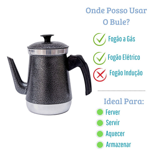 Bule E Chaleira Kit Com Infusor Chá Café Leite Em Alumínio