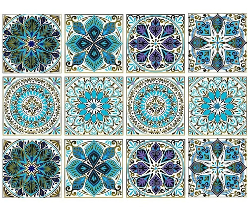 Mandala - Juego De Pegatinas Decorativas Para Azulejos,...