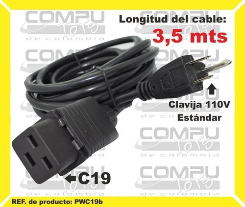 Cable C19 Hembra A Poder Macho Ref: Pwc19b Computoys Sas