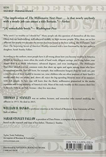 The Millionaire Next Door : The Surprising Secrets Of America's Wealthy, De Thomas J. Stanley. Editorial Taylor Trade Publishing, Tapa Dura En Inglés