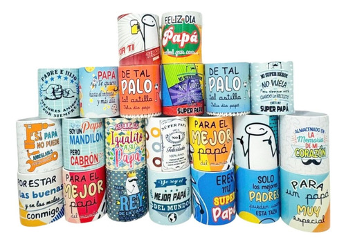 24 Tazas Padre Papá Feliz Dia Surtida Flork Deformitos Meme Multicolor Papá Flork
