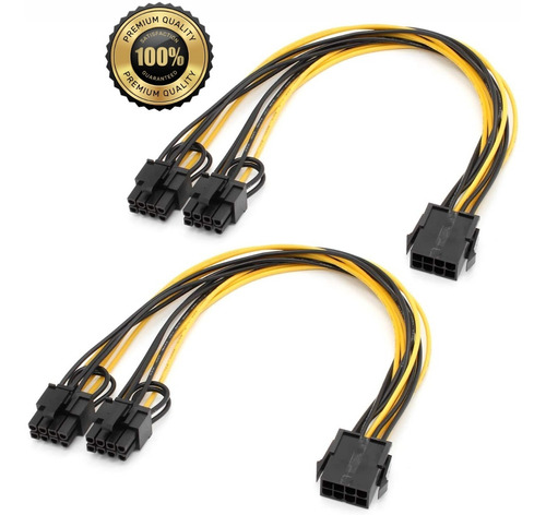 Pack X 2 Cables Splitter 8 Pin A 2x Pcie 8 Pin (6+2) Minería