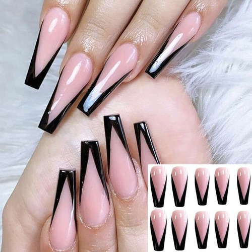 Unhas Postiças Bailarina Longa Decorada Pintada Autocolantes