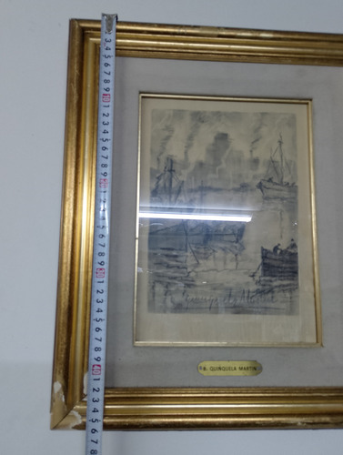 Cuadro Carbonilla Original De Quinquela Martín Pieza Unica (Usado)