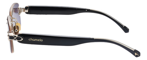 Gafas De Sol Con Tinte Ajustable Chamelo Modelo Aura Glossy Black Frame | Calm Lenses Azul Acero Negro Dorado Oscuro