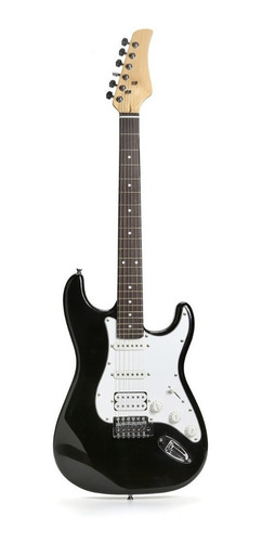 Imagen 1 de 3 de Guitarra eléctrica Femmto Stratocaster EG001 de aliso 2020 blanca y negra brillante con diapasón de mdf