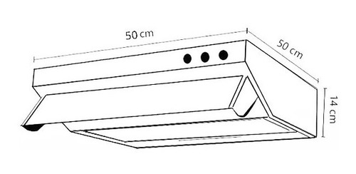Imagen 2 de 6 de Purificador De Aire Cocina Tipo Spar Acero 50 Cm Con Salida