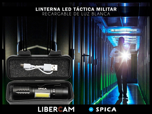 Imagen 9 de 10 de Linterna Táctica 1500 Lúm 18650led Cree Xml