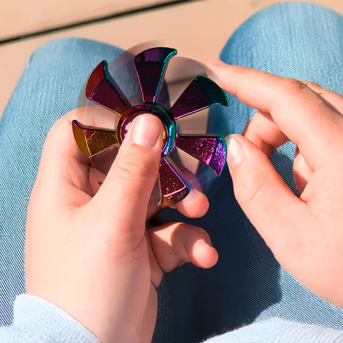 Fidget Spinner Estrella Tornasol Metal 100% Calidad Grande Color 5