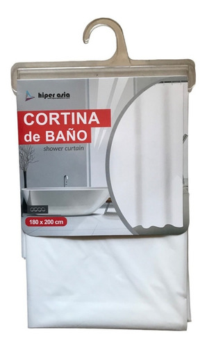 Cortina De Baño Blanca Impermeable 180x200cms