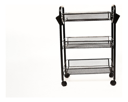 Carrito Organizador Metal Plegable Ruedas 360 Tres Niveles
