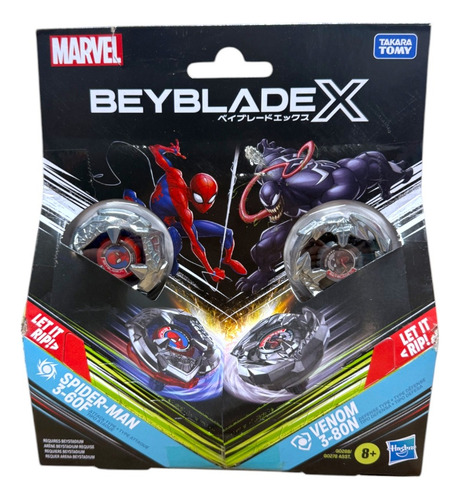 Beyblade X Marvel Spider-man 3-60f Vs Venom 3 Hasbro Cf Color Negro