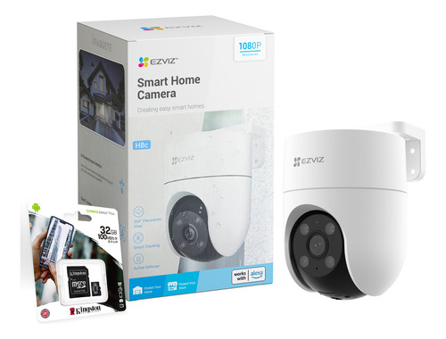 Cámara Seguridad Ezviz Ip Wifi Domo 360 Exterior Color +32gb