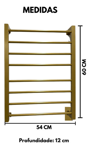 Toalheiro Térmico Premium Sec 8 Barras - Com Fio Oculto