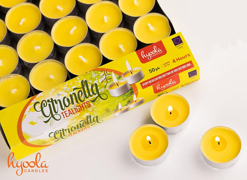 Velas De Citronela Tealight - Vela Antimosquitos - 4 Horas D