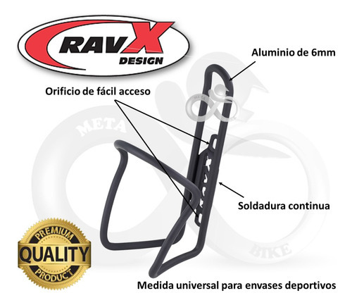 Porta Caramañola Bicicleta Ravx Termo Ciclismo Base Soporte Color Negro