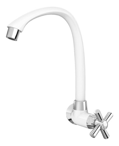 Imagen 1 de 4 de Griferia Canilla 1 Agua Pared Blanca Cromo Cocina Tigre 471