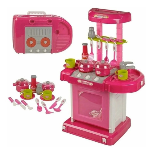 Imagen 4 de 4 de Cocina Juguete Para Niñas Con Luces Y Sonidos Alto 65cm