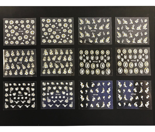 Wrapables Blanco Con Oro Brillantes Arte 3d Pegatinas De Uña