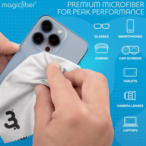 30 Panos De Microfibra Magicfiber, Negro Y Gris, 18 X 15 Cm