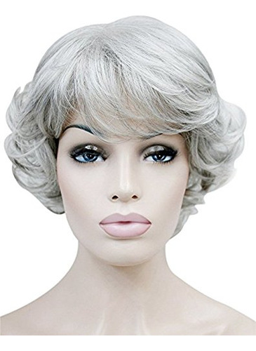 Peluca De Cabello Sintético Gooaction Gooaction Tono Castaño Claro Con Base De Tamaño M