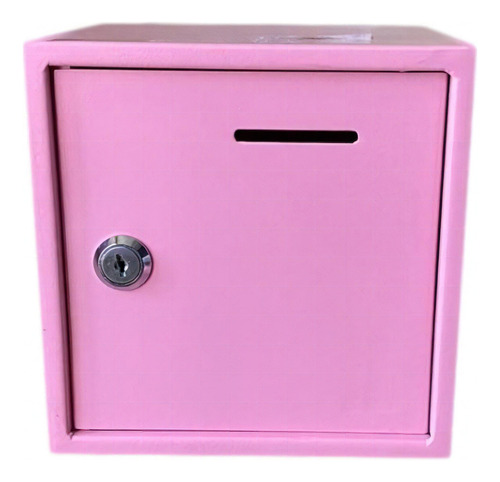 Caja De Seguridad Para Dinero Tipo Alcancia 16 X 16 X 15 Color Rosa