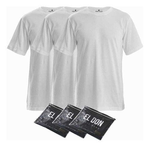 Pack X3 Remeras Basicas Regular Fit Algodon Poliester El Don