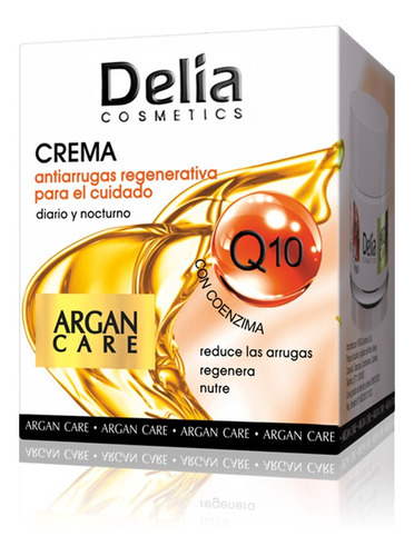 Crema Antiarrugas Y Regeneradora Argan Care Con Coenzima Q10