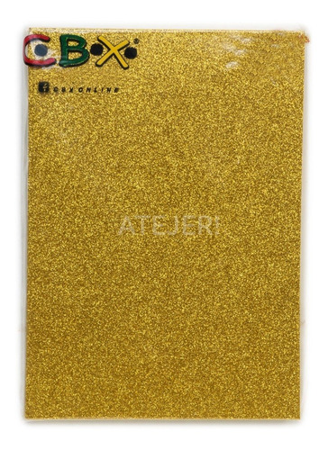 Imagen 2 de 9 de Goma Eva Autoadhesiva Glitter Brillo Cbx A4 X 10 Unidades