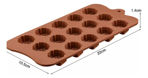 Molde Silicona Chocolate Bombones Jabones Con Formas Pack X3 Marrón Rosas