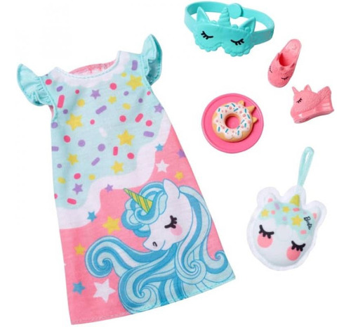 Mi Primera Barbie Para Vestir Pijama Unicornio