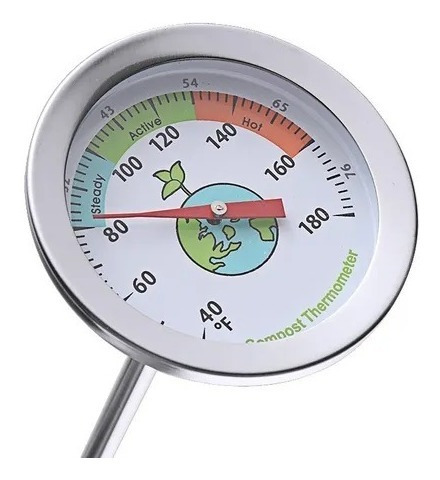 Termómetro De Suelo De Compost De Acero Inoxidable De 50cm,