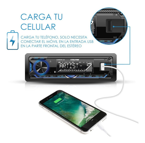 Imagen 5 de 9 de Autoestereo Amplificado Con Usb,sd,auxiliar Y Bluethoot