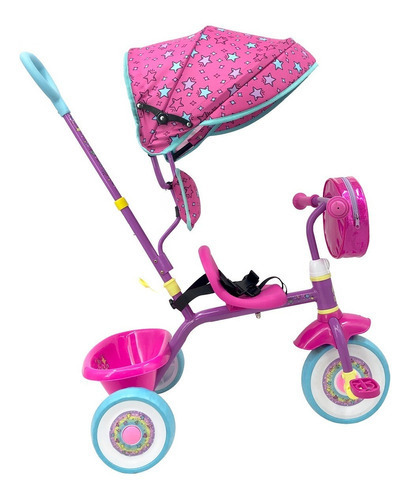 Triciclo Apache Awning, barra Emp com bolsa unicórnio, Env G, rosa