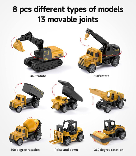 Veículos De Carros De Construção Pequenos De Liga Geyiie, Fu