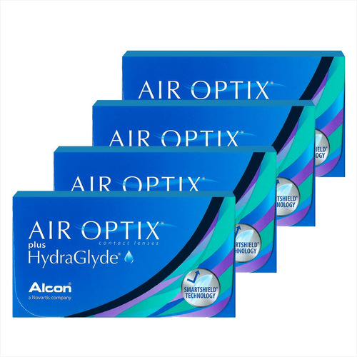 Lentes De Contato Air Optix Plus Hydraglyde (4 Cxs + Estojo)