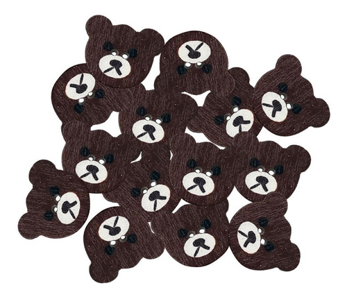 Botones De Oso 50 Piezas Colores Marrones 2 Agujeros Botones