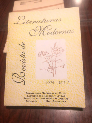 Revista De Literaturas Modernas 1994 Homenaje Adolfo Ruiz D