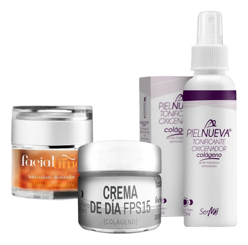 Kit Aclara Vitamina C Cápsulas, Tonificante Y Crema Día Fp15