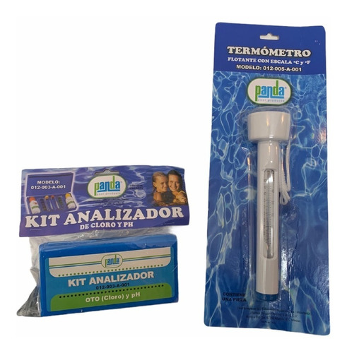 Kit Analizador Cloro Y Ph Alberca + Termometro