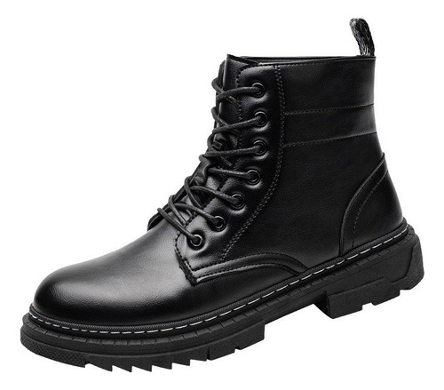 Botas Martin Casuales Negras Con Punta Redonda Para Hombre