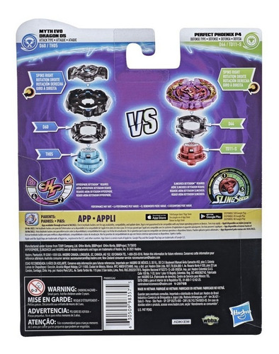 Imagen 4 de 4 de Figura De Acción Beyblade - Dragon D5 Y Phoenix P4