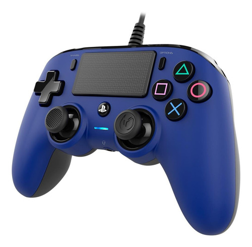 Imagen 2 de 6 de Control joystick Nacon Wired Compact Controller for PS4 negro y azul