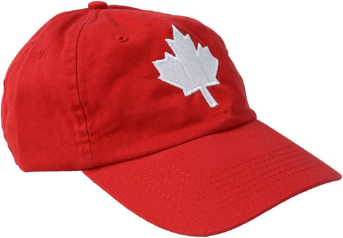 Gorra De Béisbol Roja Con Diseño De Hoja De Arce De Canadá |