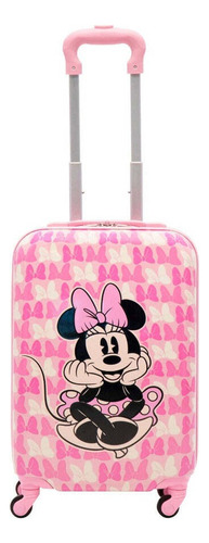 Maleta De Viaje Infantil Rodante Disney Minnie Mouse Clásica Color Rosa pálido