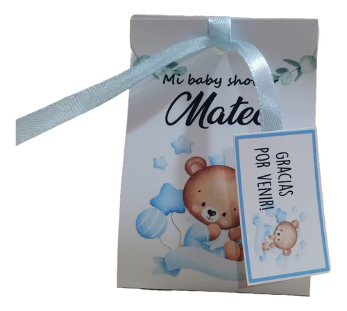 Souvenir Baby Shower Velitas X10 Osito Con Globos