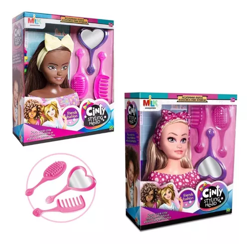 Brinquedo Bonecas Busto Barbie Styling Hair Salão De Beleza